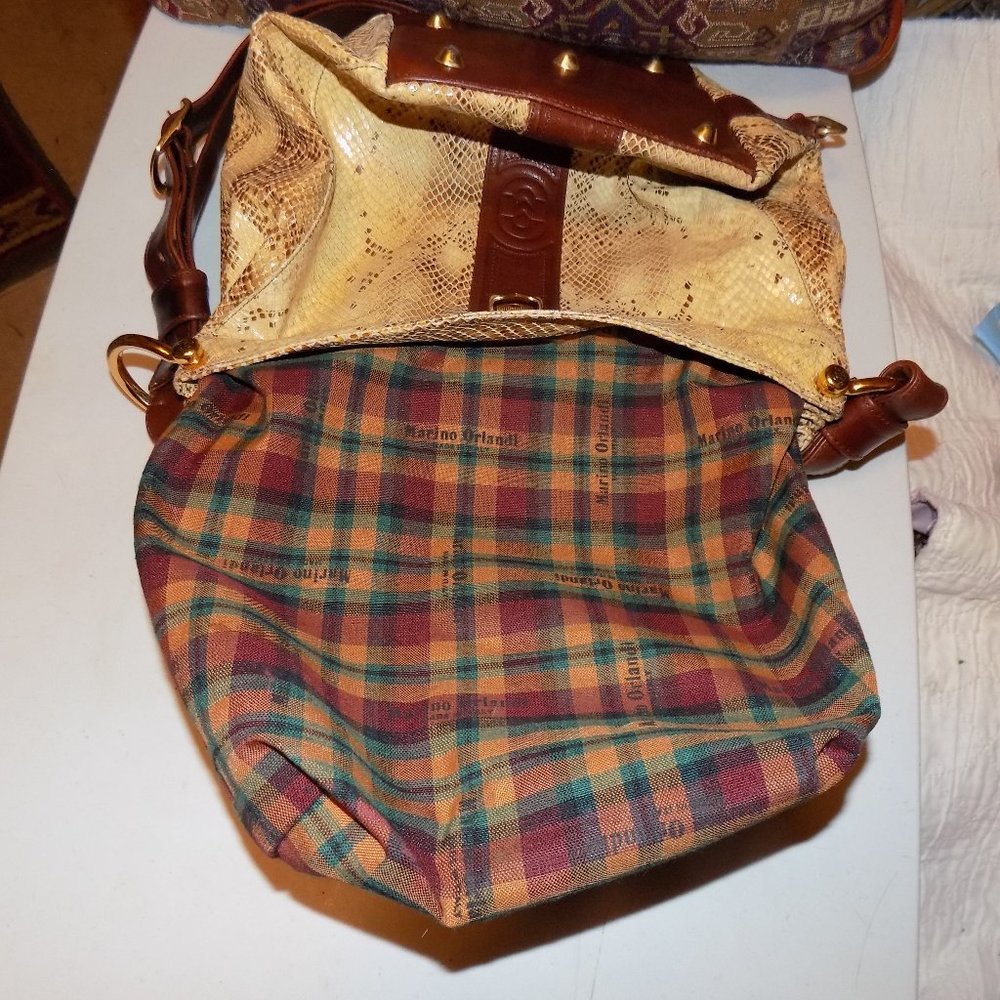 Marino Orlandi bucket bag snake embossed leather Italy - Picture 15 of 16